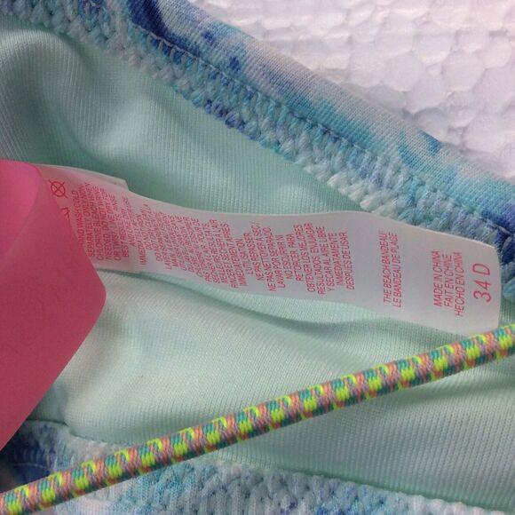 Victoria's Secret The Knockout 2 Pc Bikini Tie Dye Beach Top Size 34D Bottom Lg - Picture 10 of 12